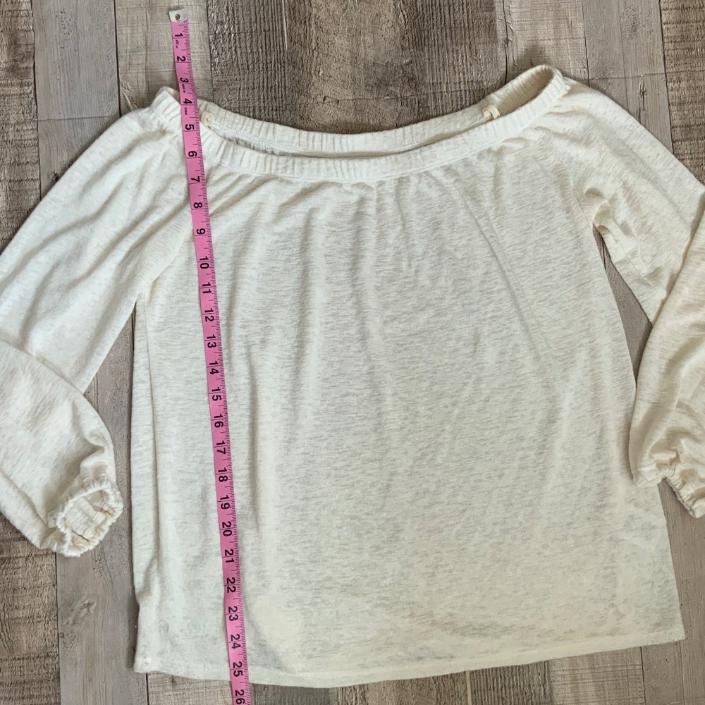 Velvet by Graham & Spencer Ivory Jersey Off Shoulder Top SZ S - Picture 9 of 11